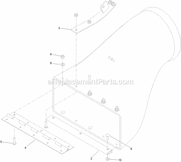 Toro 74312 (400000000-999999999) Z Master 8000 Series Riding Mower, With 48in Cutting Unit, 2017 Discharge Tube Assembly No. 103-9487 Diagram