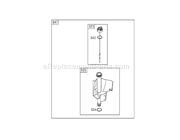 Toro 74327 (260020000-260999999)(2006) Lawn Tractor Oil Filter, Tube and Pump Assembly Briggs and Stratton 286h77-0165-E1 Diagram