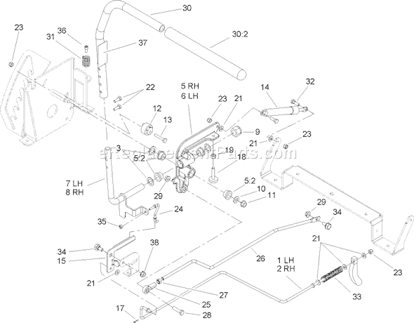 Toro 74350 (240000001-240000178)(2004) Lawn Tractor Control Assembly Diagram