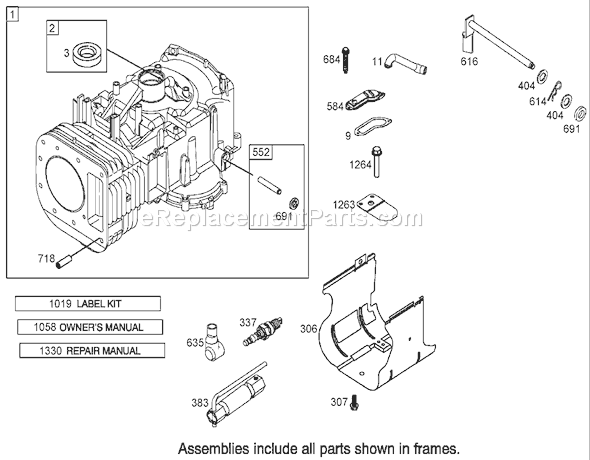 Toro 74352 (250000001-250999999)(2005) Lawn Tractor Crankshaft Assembly Briggs and Stratton 31k777-0190-E1 Diagram
