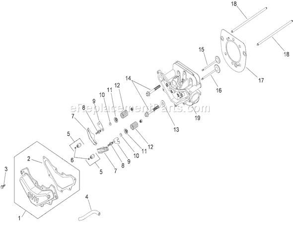 Toro 74360 (290001199-290999999)(2009) Lawn Tractor Head, Valve and Breather Assembly Kohler Sv590-0212 Diagram