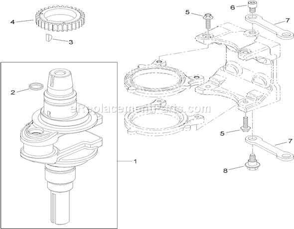 Toro 74360 (290001199-290999999)(2009) Lawn Tractor Crankshaft Assembly Kohler Sv590-0212 Diagram