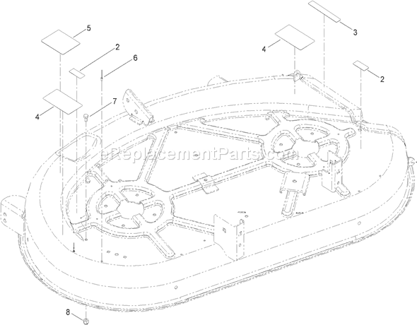 Toro 74366 (310000001-310999999)(2010) Lawn Tractor 42 Inch Deck Assembly No. 117-1290 Diagram