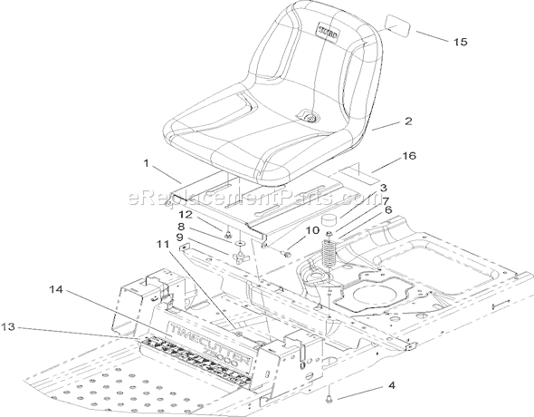 Toro 74370 (270000001-270999999)(2007) Lawn Tractor Seat Assembly Diagram