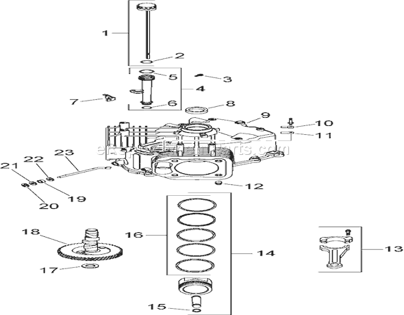 Toro 74372 (270000001-270999999)(2007) Lawn Tractor Crankcase Assembly Kohler Sv720-0029 Diagram