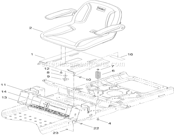 Toro 74375 (310000001-310999999)(2010) Lawn Tractor Seat Assembly Diagram