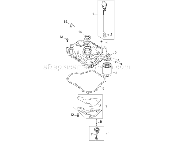 Toro 74380 (270000001-270999999)(2007) Lawn Tractor Oil Pan and Lubrication Assembly Kohler Sv590-0023 Diagram