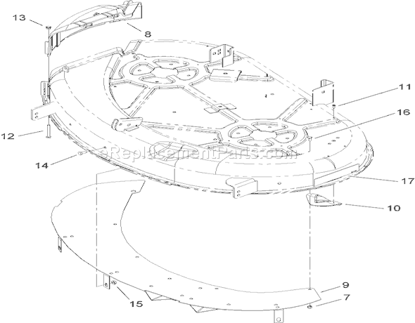 Toro 74380 (270000001-270999999)(2007) Lawn Tractor 42 Inch Deck Recycler Assembly Diagram