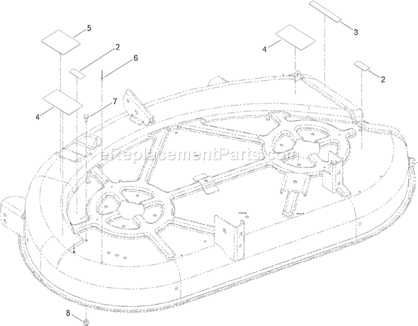 Toro 74381 (290000001-290000210)(2009) Lawn Tractor 42 Inch Deck Assembly No. 117-1290 Diagram