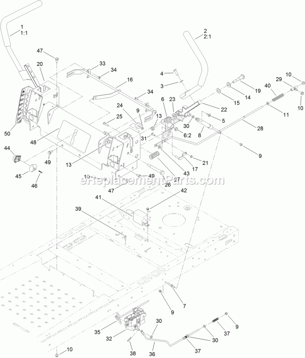 Toro 74388 (312000001-312999999) Timecutter Zs 3200s Riding Mower, 2012 Motion Control Assembly Diagram