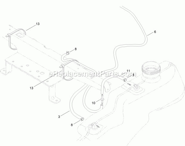 Toro 74388 (313000001-313999999) Timecutter Zs 3200s Riding Mower, 2013 Fuel Delivery Assembly Diagram
