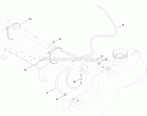 Toro 74388 (314000001-314999999) Timecutter Zs 3200s Riding Mower, 2014 Fuel Delivery Assembly Diagram