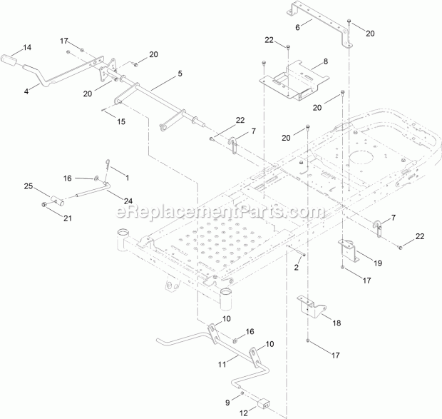 Toro 74389 (314000001-314999999) Timecutter Zs 4200s Riding Mower, 2014 Deck Lift Assembly Diagram