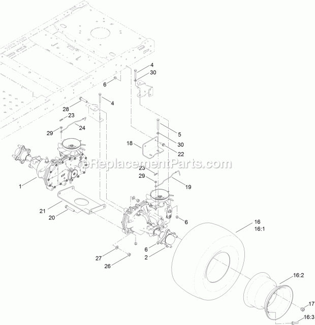 Toro 74390 (314000001-314999999) Timecutter Zs 4200tf Riding Mower, 2014 Hydro Transaxle Assembly Diagram