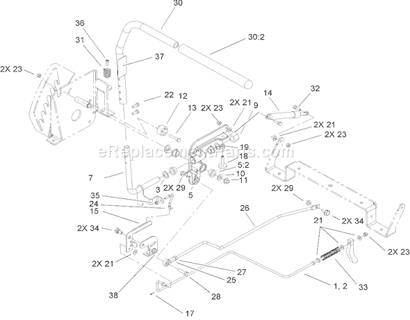 Toro 74402 (240000001-240999999)(2004) Lawn Tractor Control Assembly Diagram