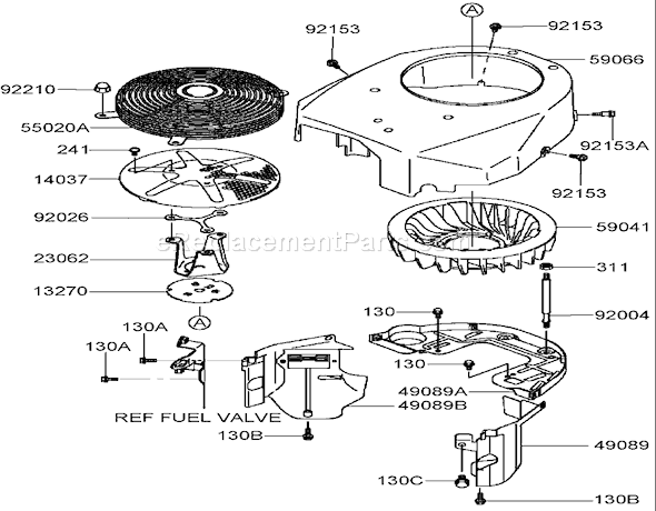 Toro 74406 (260000001-260000240)(2006) Lawn Tractor Cooling Equipment Assembly Kawasaki Fh541v-Bs50-R Diagram