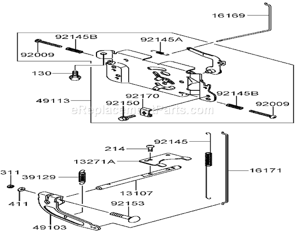 Toro 74407 (260000001-260999999)(2006) Lawn Tractor Control Equipment Assembly Kawasaki Fh541v-Bs50-R Diagram