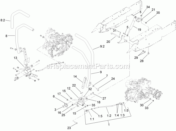 Toro 74408TE (270000701-270999999) Z334 Z Master, With 86cm 7-gauge Side Discharge Mower, 2007 Motion Control Assembly Diagram