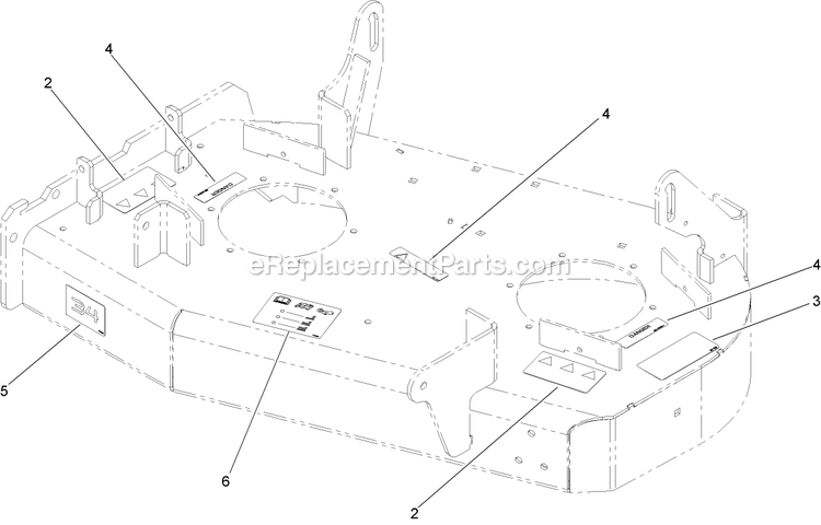 Toro 74408TE (280000001-280999999)(2008) Z300 Z Master, With 86cm 7-Gauge Side Discharge Mower Deck Decal Assembly Diagram