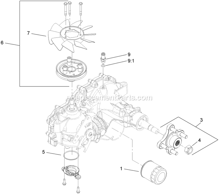 Toro 74408TE (280000001-280999999)(2008) Z300 Z Master, With 86cm 7-Gauge Side Discharge Mower Lh Transmission Assembly Diagram