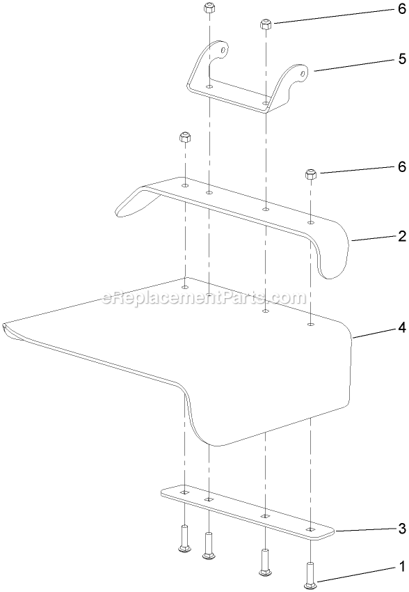 Toro 74408 (270000701-270999999)(2007) Z334 Z Master, With 34in 7-Gauge Side Discharge Mower Deflector Assembly Diagram