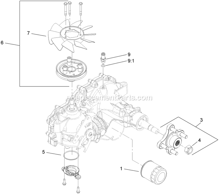 Toro 74409TE (270000001-270000700)(2007) Z340 Z Master, With 102cm 7-Gauge Side Discharge Mower Lh Transmission Assembly Diagram