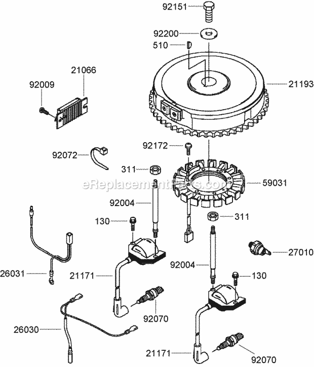 Toro 74409 (270000001-270000700) Z340 Z Master, With 40in 7-gauge Side Discharge Mower, 2007 Electric Equipment Assembly Kawasaki Fh580v-As40-R Diagram