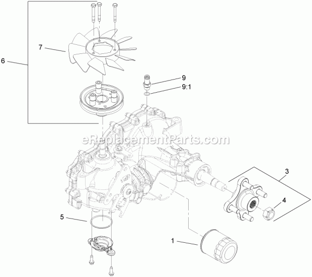 Toro 74409 (280000001-280999999) Z300 Z Master, With 40in 7-gauge Side Discharge Mower, 2008 Lh Transmission Assembly No. 109-5847 Diagram