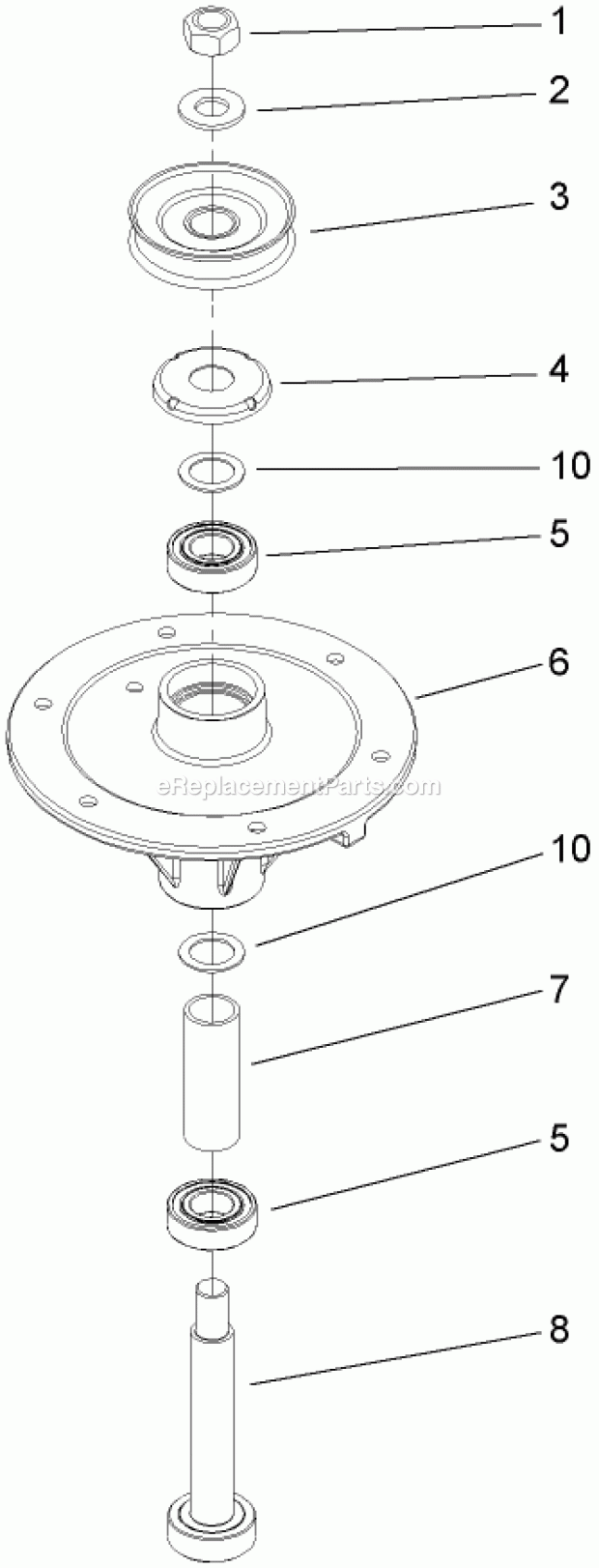 Toro 74409 (280000001-280999999) Z300 Z Master, With 40in 7-gauge Side Discharge Mower, 2008 Spindle Assembly No. 110-9963 Diagram