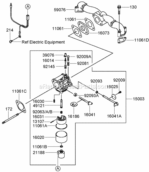 Toro 74409 (280000001-280999999) Z300 Z Master, With 40in 7-gauge Side Discharge Mower, 2008 Carburetor Assembly Kawasaki Fh580v-As40-R Diagram