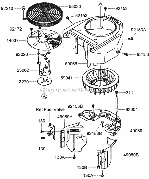 Toro 74409 (280000001-280999999) Z300 Z Master, With 40in 7-gauge Side Discharge Mower, 2008 Cooling Equipment Assembly Kawasaki Fh580v-As40-R Diagram