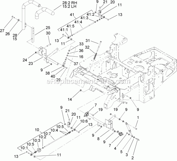 Toro 74411 (250000001-250999999) Z149 Z Master, With 44in Sfs Side Discharge Mower, 2005 Motion Control Assembly Diagram