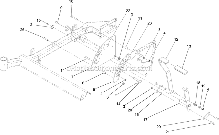 Toro 74413 (250005001-250999999)(2005) Z449 Z Master, With 48in Turbo Force Side Discharge Mower Height-Of-Cut Assembly Diagram