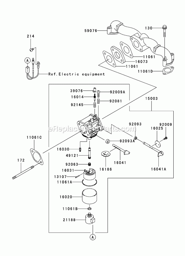 Toro 74413 (250005001-250999999) Z449 Z Master, With 48in Turbo Force Side Discharge Mower, 2005 Carburetor Assembly Kawasaki Fh580v As30 Diagram