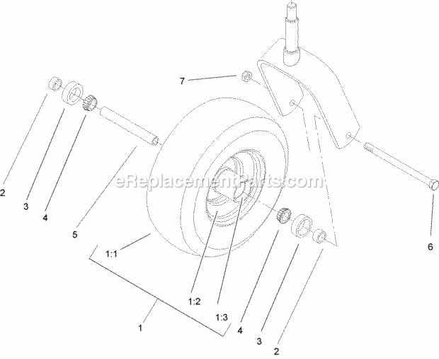 Toro 74414 (250005001-250999999) Z450 Z Master, With 52in Turbo Force Side Discharge Mower, 2005 Caster Wheel Assembly No. 1-634662 Diagram