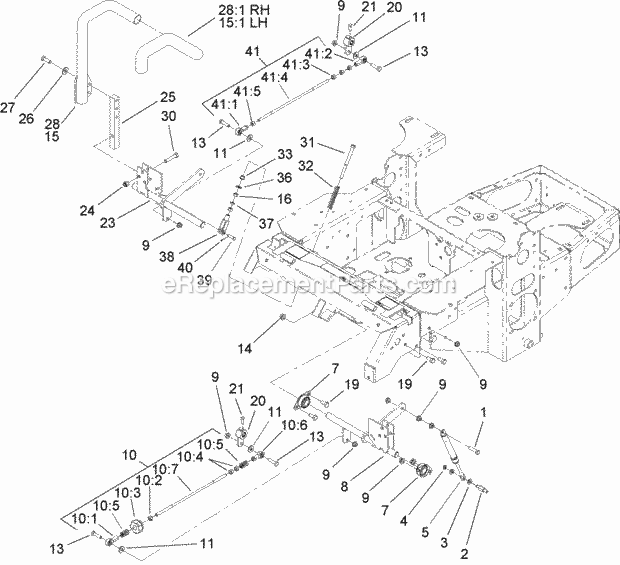 Toro 74417 (250005001-250999999) Z453 Z Master, With 48in Turbo Force Side Discharge Mower, 2005 Motion Control Assembly Diagram