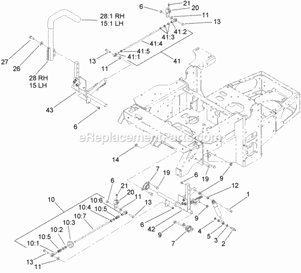 Toro 74418TE (270000001-270002000) Z400 Z Master, With 122cm 7-gauge Side Discharge Mower, 2007 Motion Control Assembly Diagram