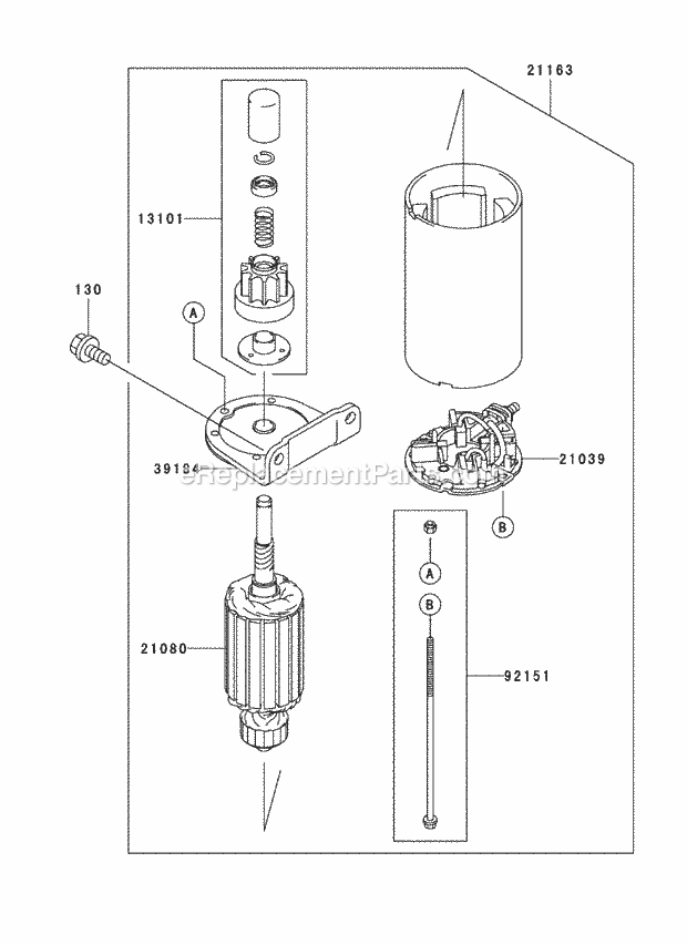 Toro 74418TE (270000001-270002000) Z400 Z Master, With 122cm 7-gauge Side Discharge Mower, 2007 Starter Assembly Kawasaki Fh580v As30 Diagram