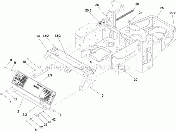 Toro 74450TE (310000001-310999999) Z400 Z Master, With 122cm Turbo Force Side Discharge Mower, 2010 Main Frame Assembly Diagram