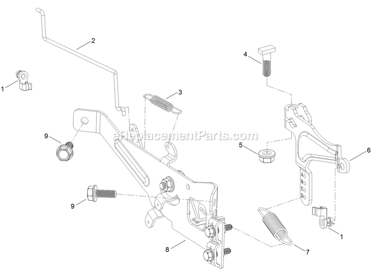 Toro 74450 (403350048-999999999) 48in Titan Hd 1500 Governor Control Assembly Diagram