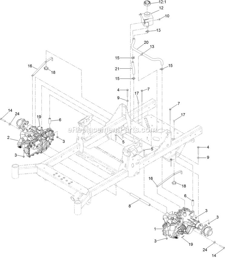 Toro 74450 (403350048-999999999) 48in Titan Hd 1500 Hydraulic Assembly Diagram