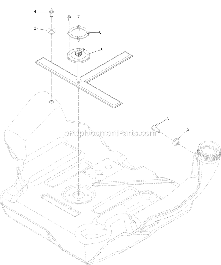 Toro 74497 (400000000-999999999) Z Master Professional 2000 Series Myride 60in Special Edition Riding Mower Fuel Tank Assembly Diagram