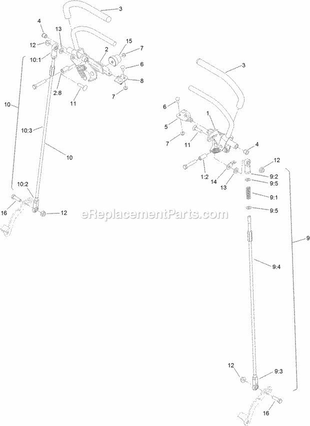 Toro 74504 (400000000-999999999) Grandstand Mower, With 48in Turbo Force Cutting Unit, 2017 Motion Control Assembly Diagram