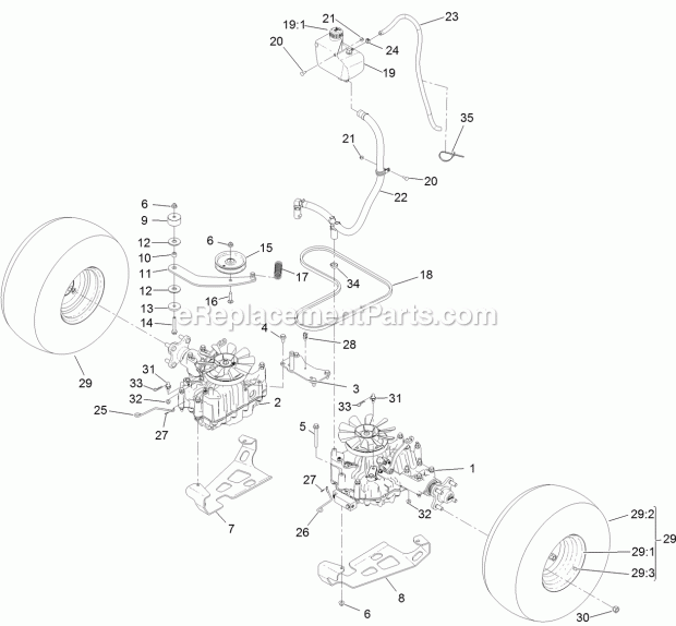 Toro 74519 (400000000-999999999) Grandstand Mower, With 52in Turbo Force Cutting Unit, 2017 Ground Drive Assembly Diagram