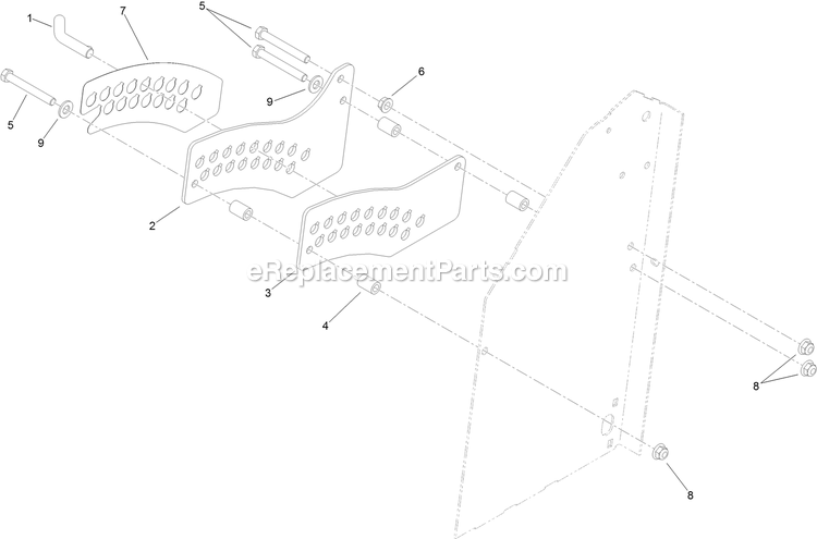 Toro 74534TE (404330000-405599999) With 91cm Turbo Force Cutting Unit GrandStand Mower Height-Of-Cut Plate Assembly Diagram