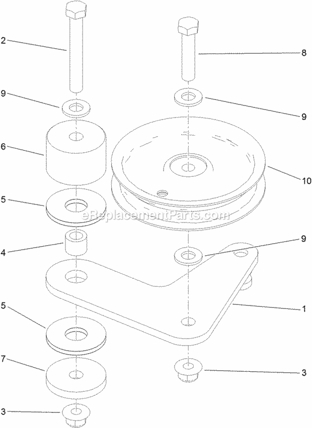 Toro 74534 (313000001-313999999) Grandstand Mower, With 36in Turbo Force Cutting Unit, 2013 Pump Idler Assembly No. 117-7685 Diagram