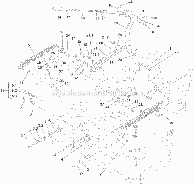 Toro 74534 (314000001-314999999) Grandstand Mower, With 36in Turbo Force Cutting Unit, 2014 Deck Lift Assembly Diagram