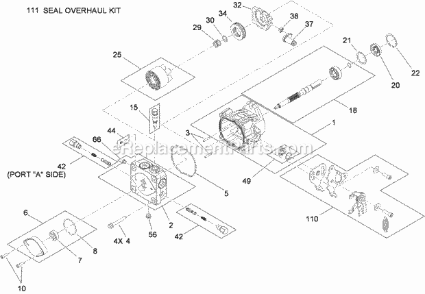 Toro 74536TE (314000001-314999999) Grandstand Mower, With 102cm Turbo Force Cutting Unit, 2014 Hydraulic Pump Assembly No. 119-0176 Diagram
