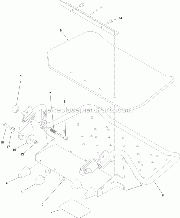 Toro 74536TE (315000001-315999999) Grandstand Mower, With 102cm Turbo Force Cutting Unit, 2015 Platform Assembly No. 117-7675 Diagram