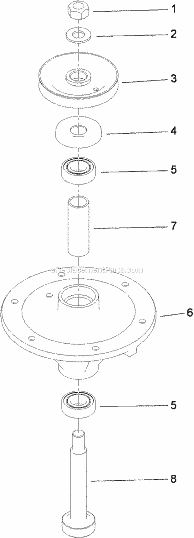 Toro 74536 (310000001-310999999) Grandstand Mower, With 40in Turbo Force Cutting Unit, 2010 Spindle Assembly No. 117-7635 Diagram